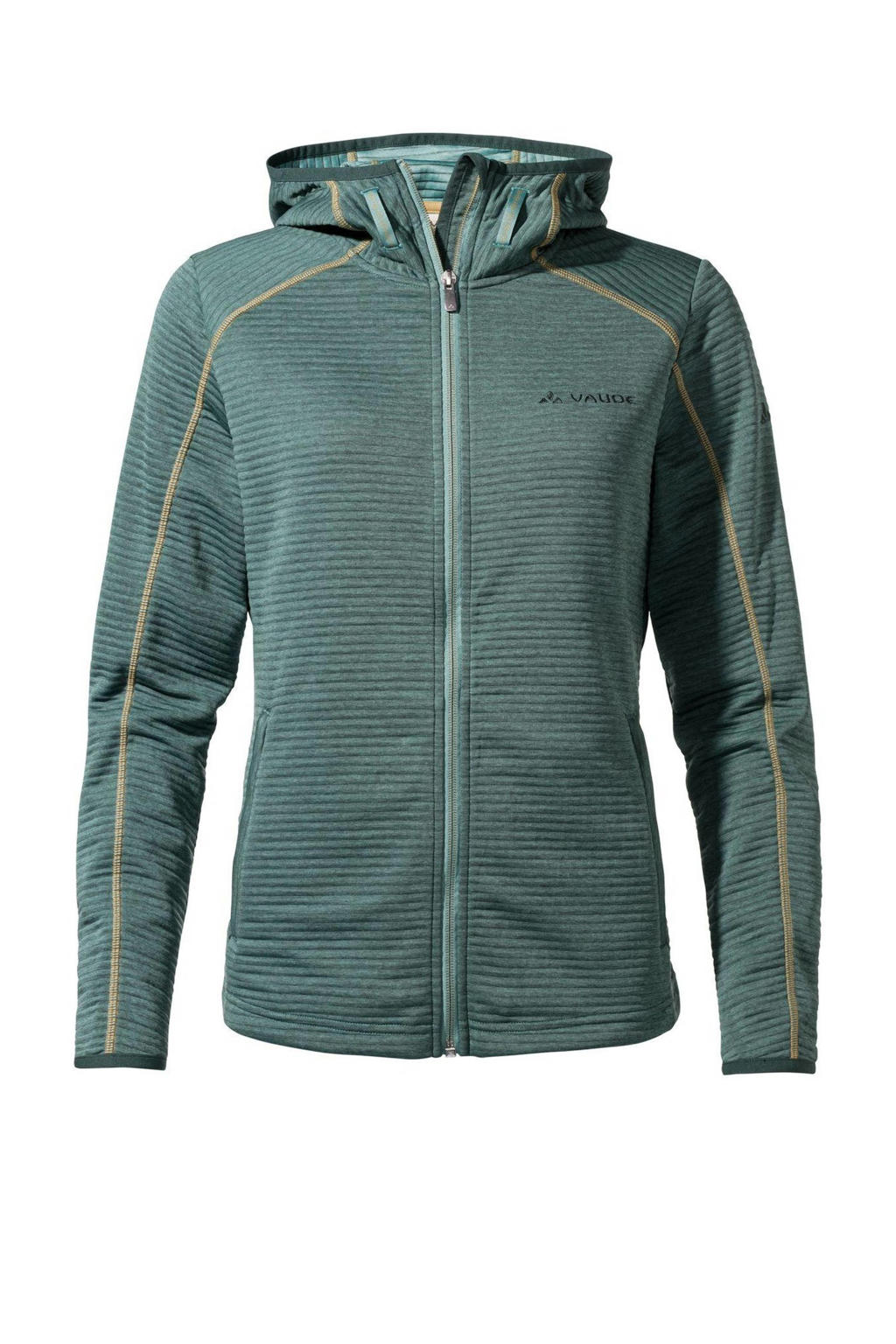Lichtgroene dames VAUDE outdoor vest Skomer met lange mouwen, capuchon en ritssluiting