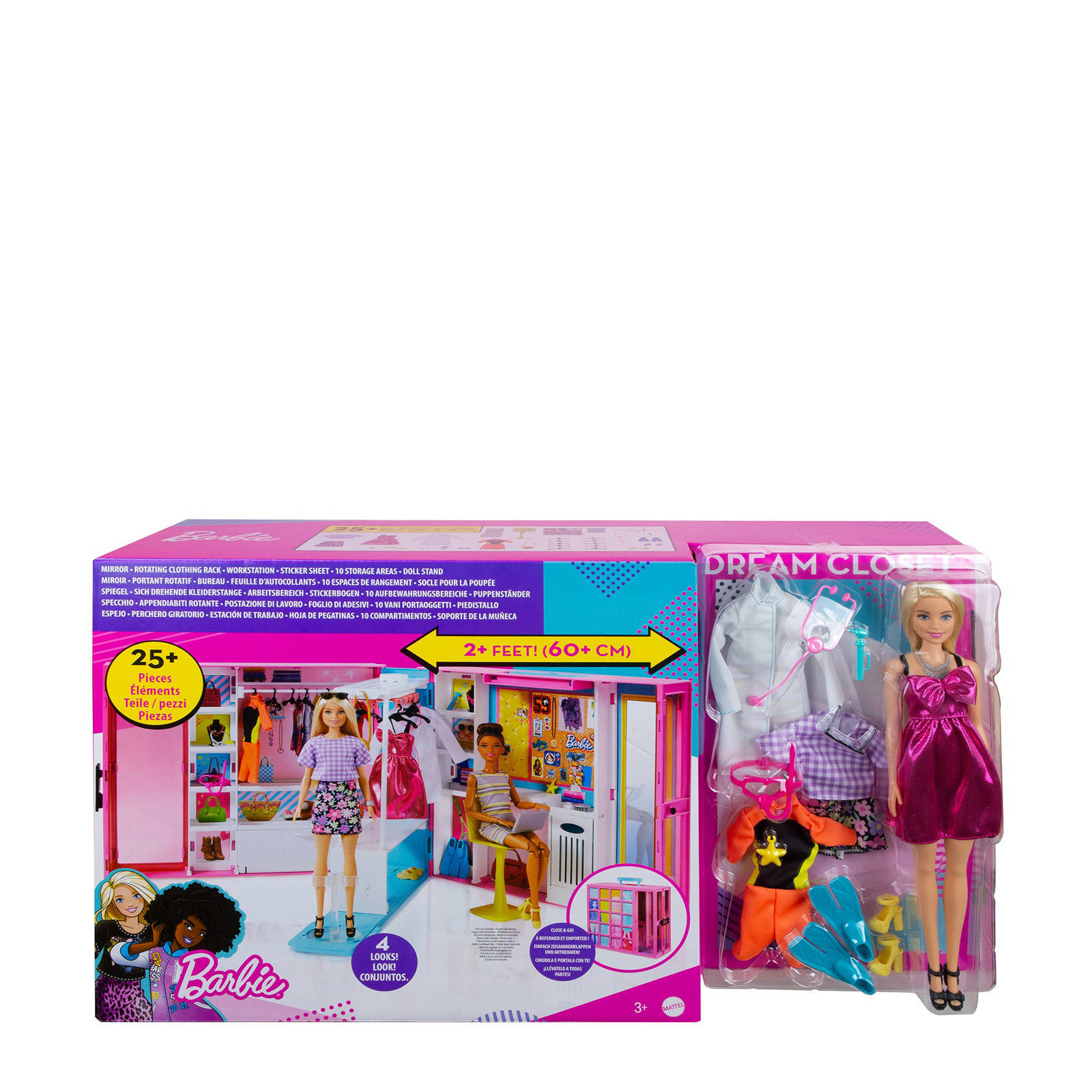Barbie poppenhuis Droomkast meisjes 46x 32 cm roze 27 delig online kopen