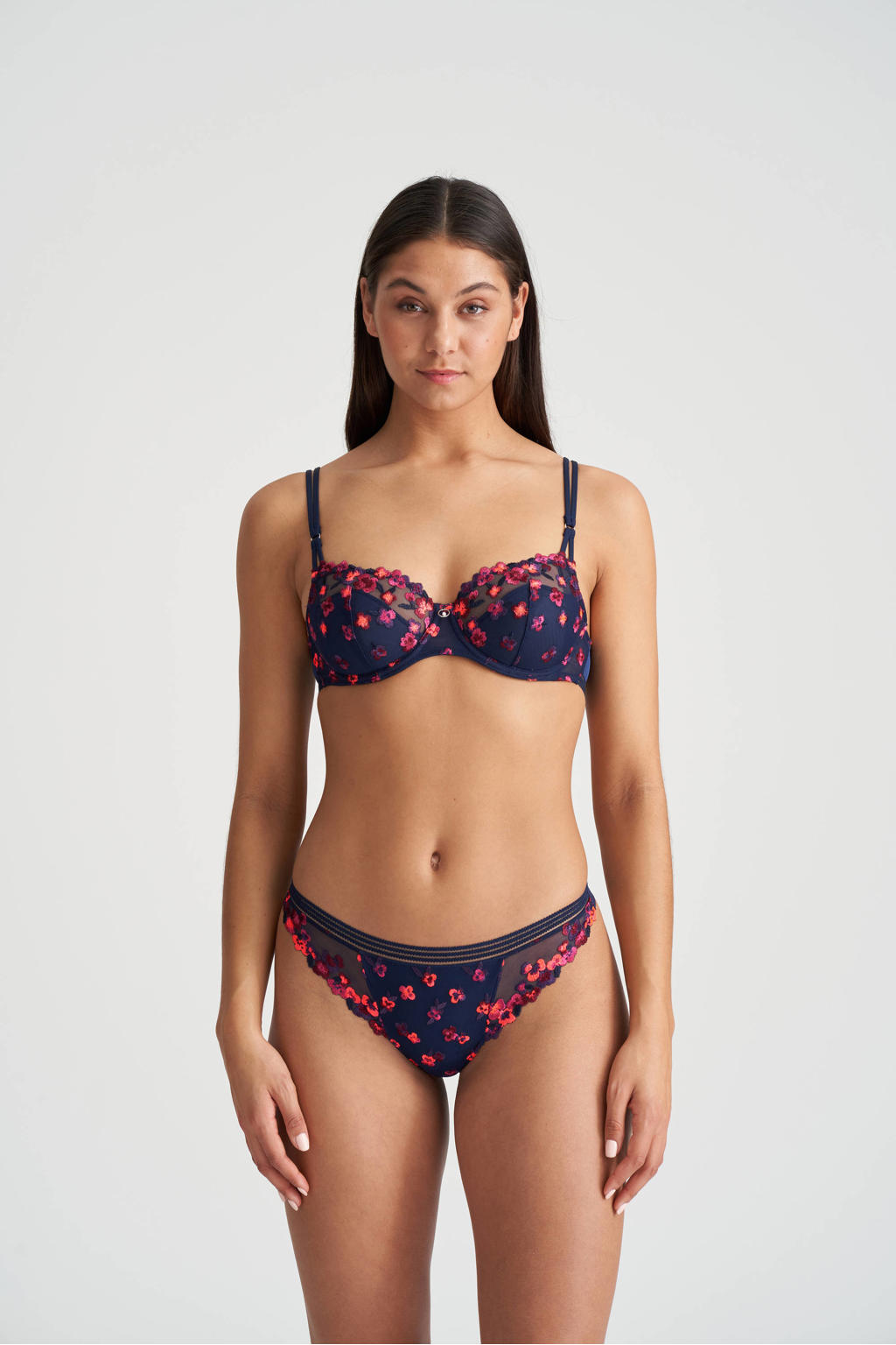 Marie Jo string Nathy donkerblauw/rood