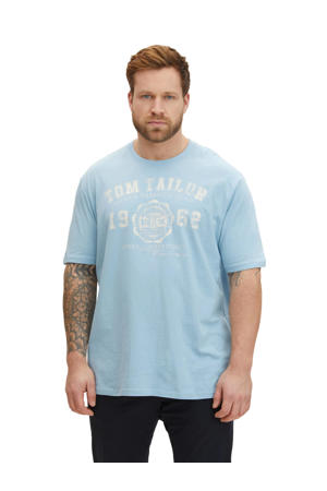 regular fit T-shirt Plus Size met printopdruk calm cloud blue