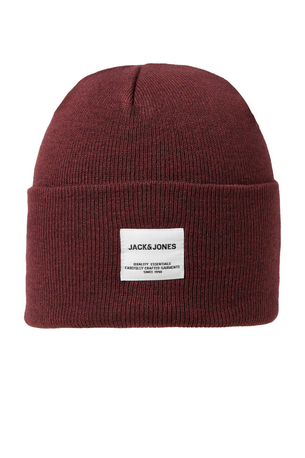 JACK & JONES ADDITIONALS muts JACLONG met logo donkerrood