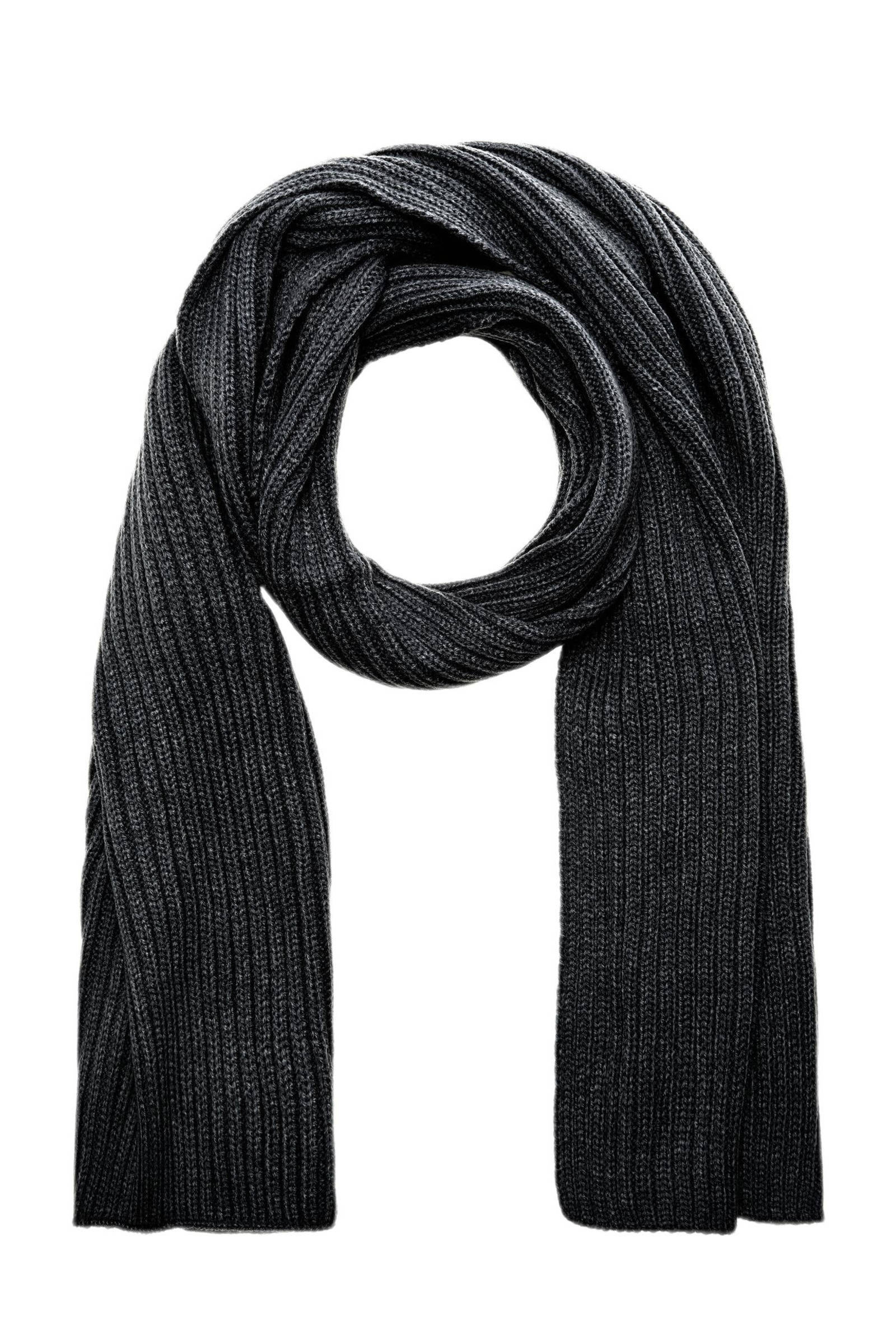 Hallhuber Gebreide sjaal zwart-wit geruite print zakelijke stijl Accessoires Sjaals Gebreide Sjaals 