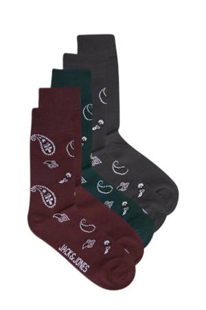 sokken JACPAISLEY met paisleyprint - set van 5 multi