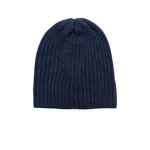 rib gebreide muts JACBART donkerblauw