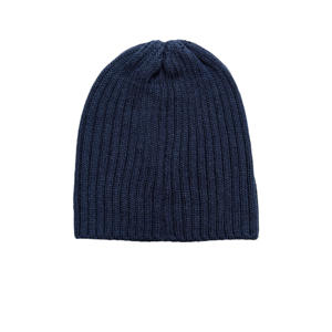 rib gebreide muts JACBART donkerblauw