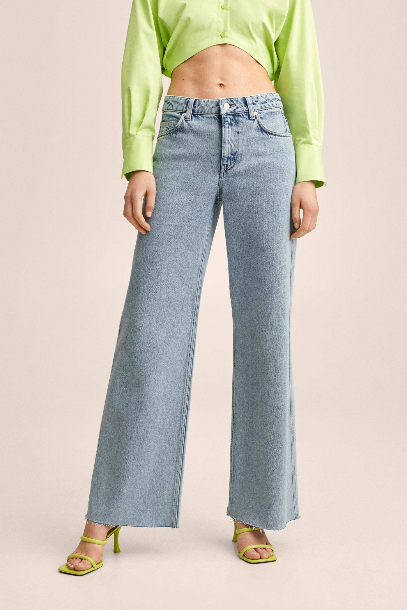 Mango wide leg jeans light denim | wehkamp