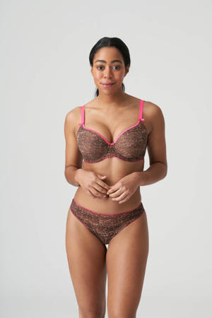 voorgevormde beugelbh Cafe Plume met panterprint bruin/roze