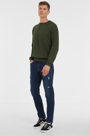 tapered fit jeans blauw