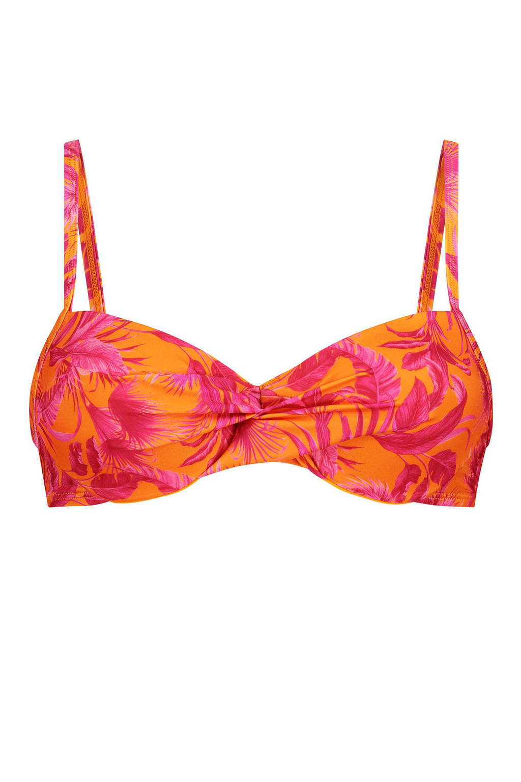 bijl pomp deksel Hunkemöller voorgevormde beugel bikinitop Tulum oranje/roze | wehkamp