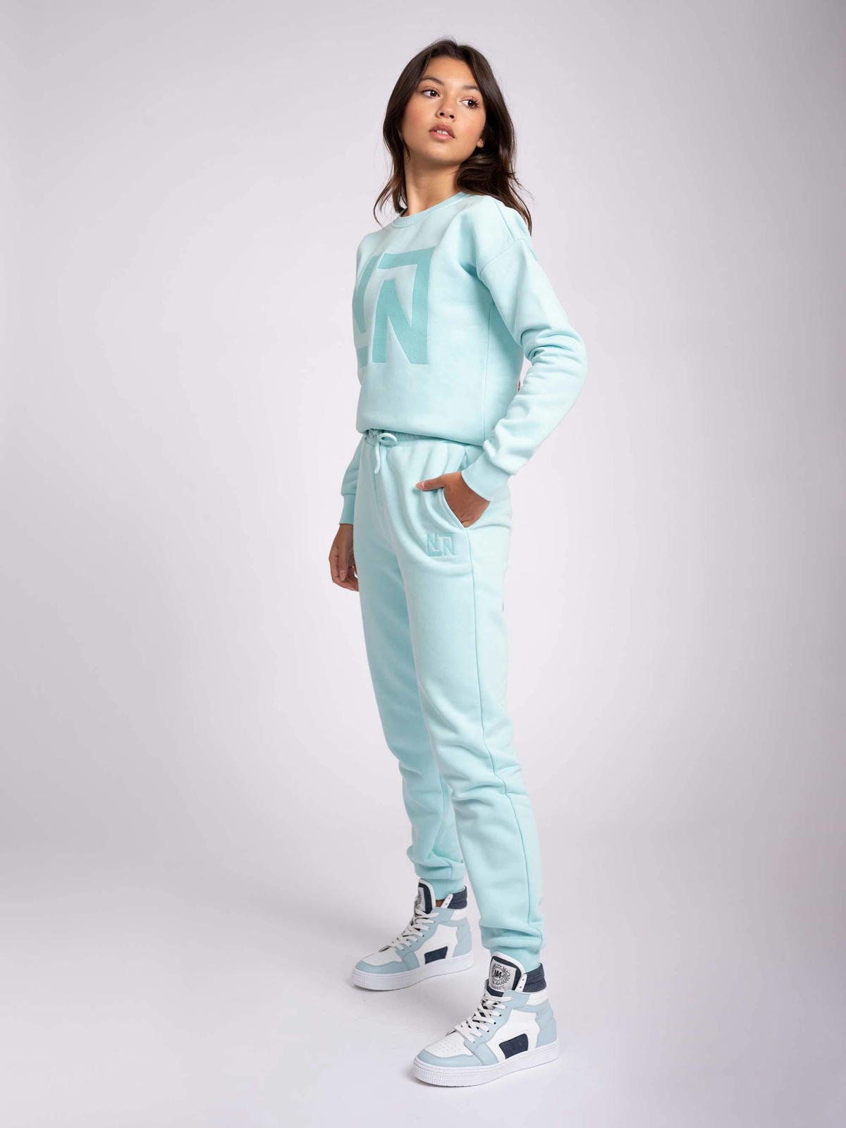 NIK&NIK sweater Penny met logo lichtblauw wehkamp