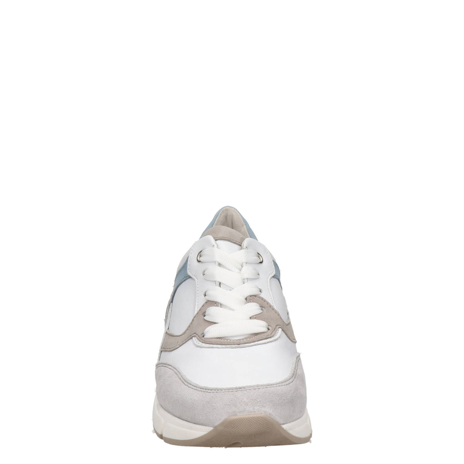 Gabor leren sneakers wit/beige/blauw | wehkamp