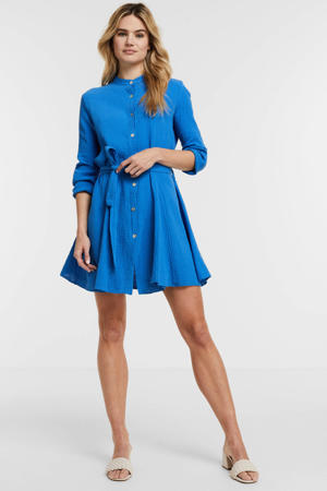 A-lijn jurk Adley met ceintuur blauw
