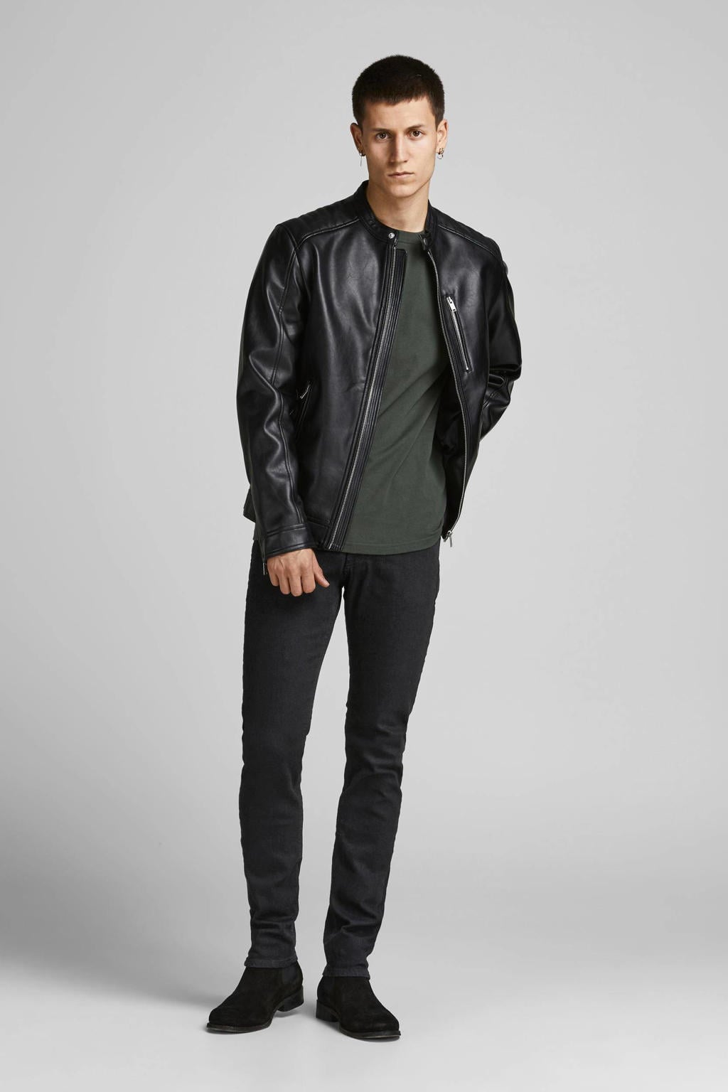 JACK & JONES JEANS INTELLIGENCE slim fit jeans JJIGLENN JJORIGINAL 029 black denim