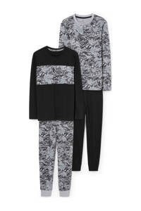 C&A   pyjama - set van 2 grijs/zwart