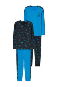 C&A   pyjama - set van 2 blauw/zwart
