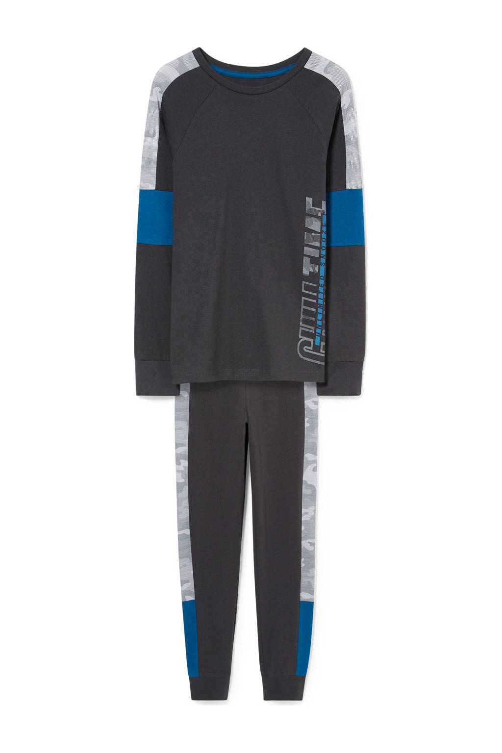 C&A pyjama grijs/blauw