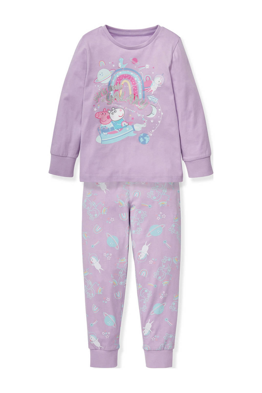 C&A Peppa pyjama van biologisch katoen paars