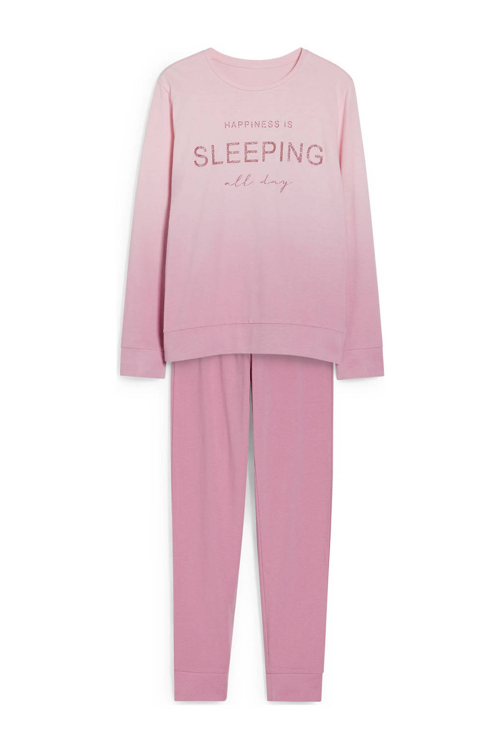 C&A pyjama met tekst roze