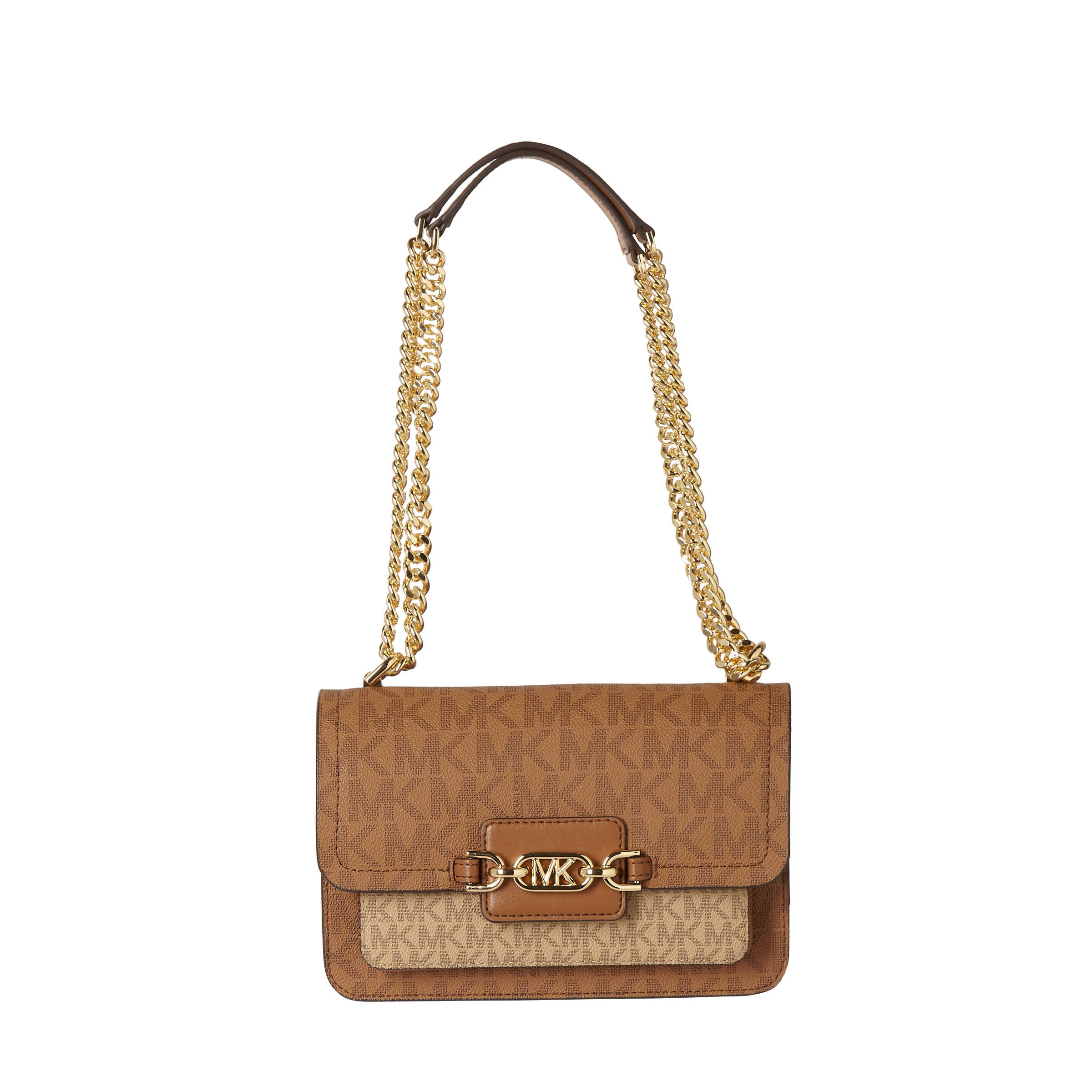 Michael Kors crossbody tas Heather L met logoprint cognac wehkamp