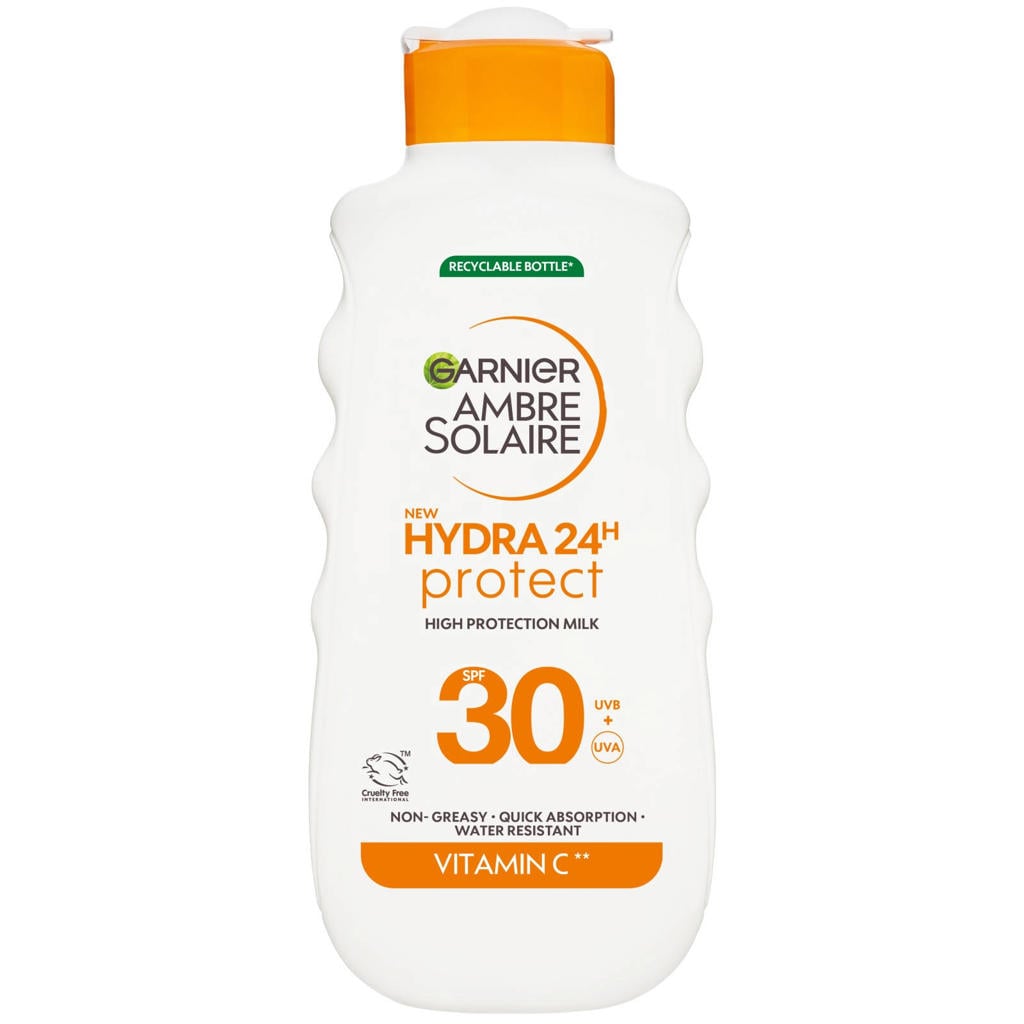 Garnier Ambre Solaire Hydra 24H Protect Lotion Zonnebrandcrème SPF30 175ml - Niet vet - Waterresistent - Vitamine Cg - Beschermt en hydrateert