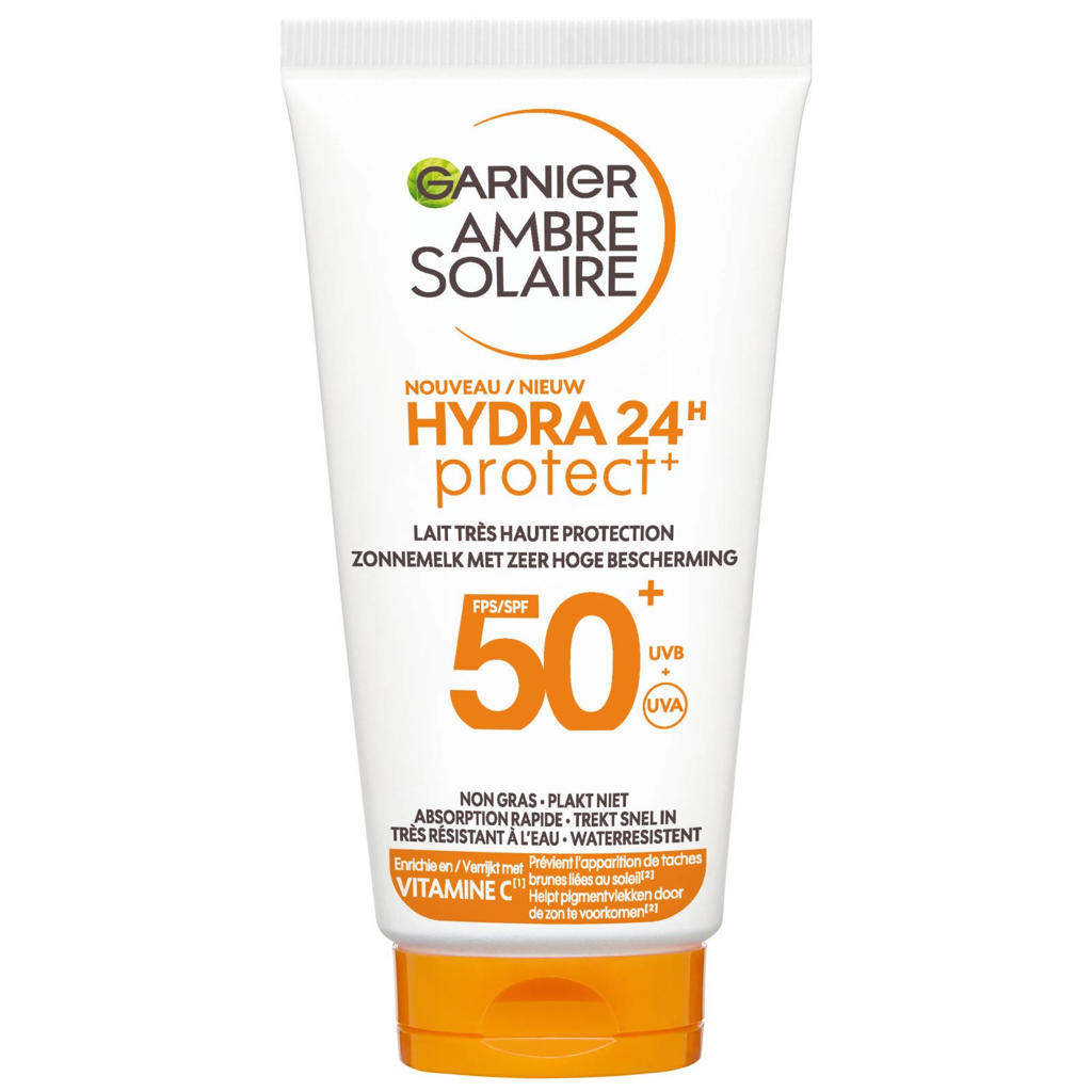 Garnier Ambre Solaire Hydra 24H Protect Lotion Zonnebrandcrème SPF 50+ 50ml  - Reisformaat - Waterresistent – Niet vet