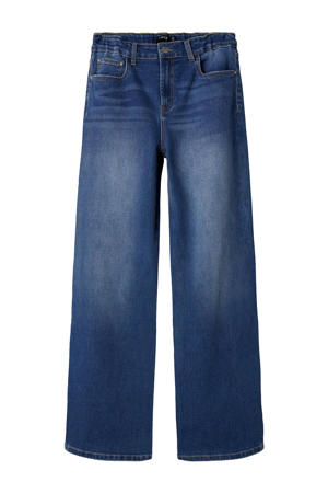 high waist wide leg jeans NLFTECES medium blue denim