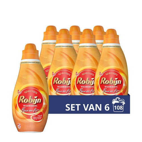Robijn Specials vloeibaar wasmiddel Fleur & Fijn - 6 x 18 wasbeurten - 108 wasbeurten afbeelding