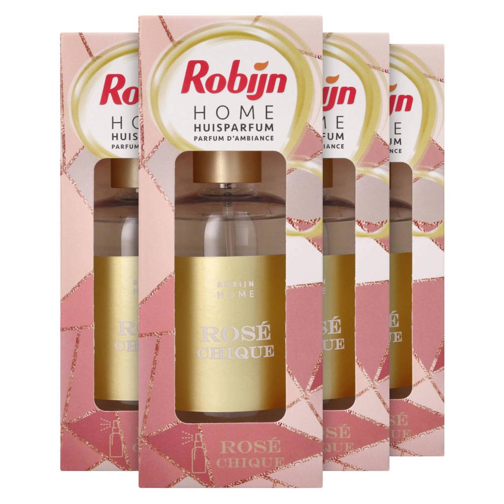 Robijn Home Rosé Chique Huisparfum - 4 x 250 ml - voordeelverpakking