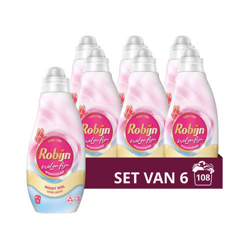 Robijn Specials vloeibaar wasmiddel Wol & Fijn - 6 x 18 wasbeurten - 108 wasbeurten afbeelding