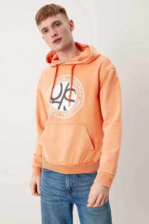 hoodie met printopdruk oranje