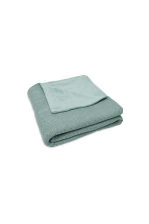 baby ledikantdeken Basic Knit 100x150cm Forest Green/Fleece