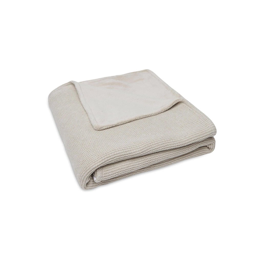 Jollein baby ledikantdeken Basic Knit 100x150cm Nougat/Fleece