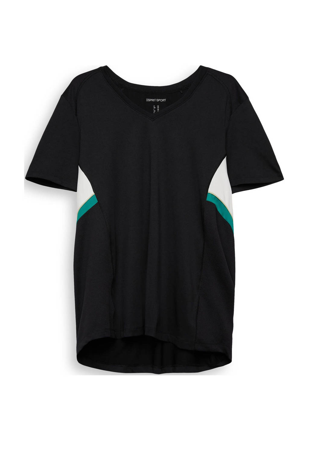 ESPRIT Women Sports Plus Size sport T-shirt zwart