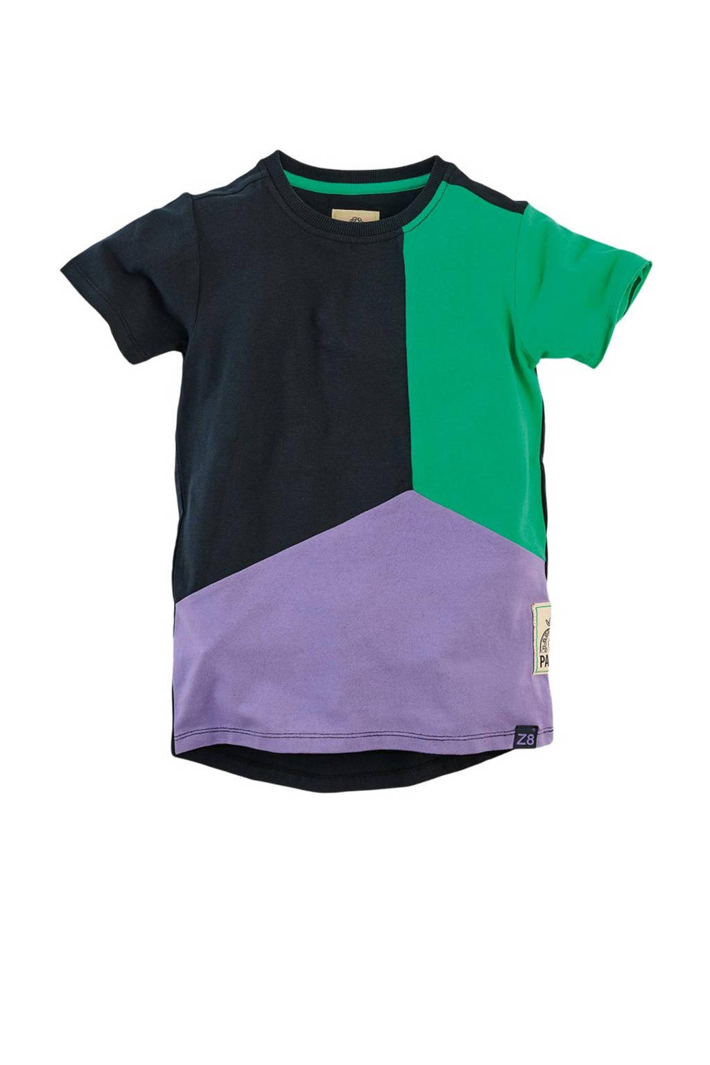Z8 T-shirt Frankie zwart/groen/paars