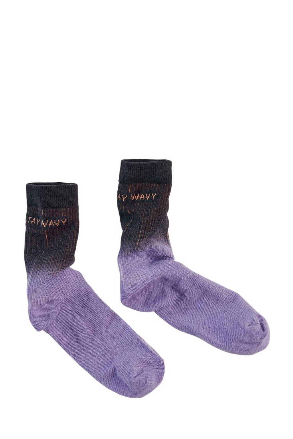 Z8 sokken paars/zwart, Zwart/paars