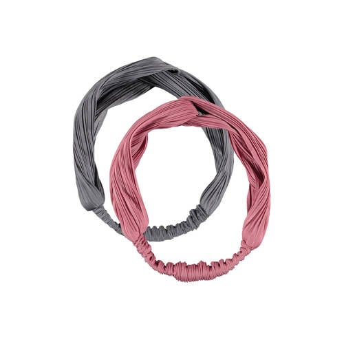Sarlini haarband - set van 2 grijs/roze