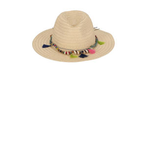 zonnehoed met franjes beige