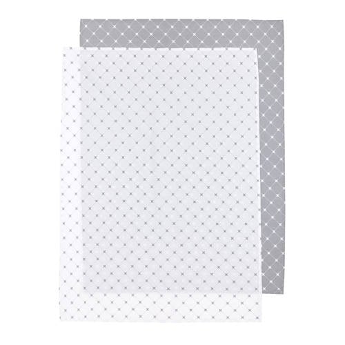 Meyco X Mrs. Keizer baby wieglaken Louis 75x100 cm - set van 2 grijs/wit afbeelding