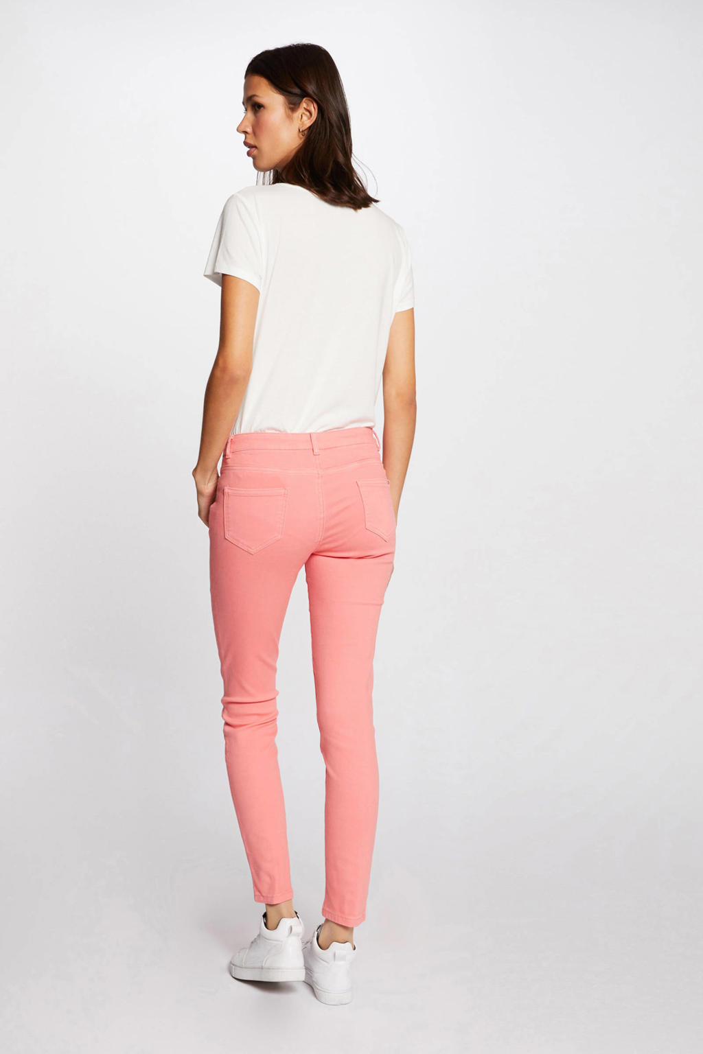 low waist skinny jeans roze wehkamp