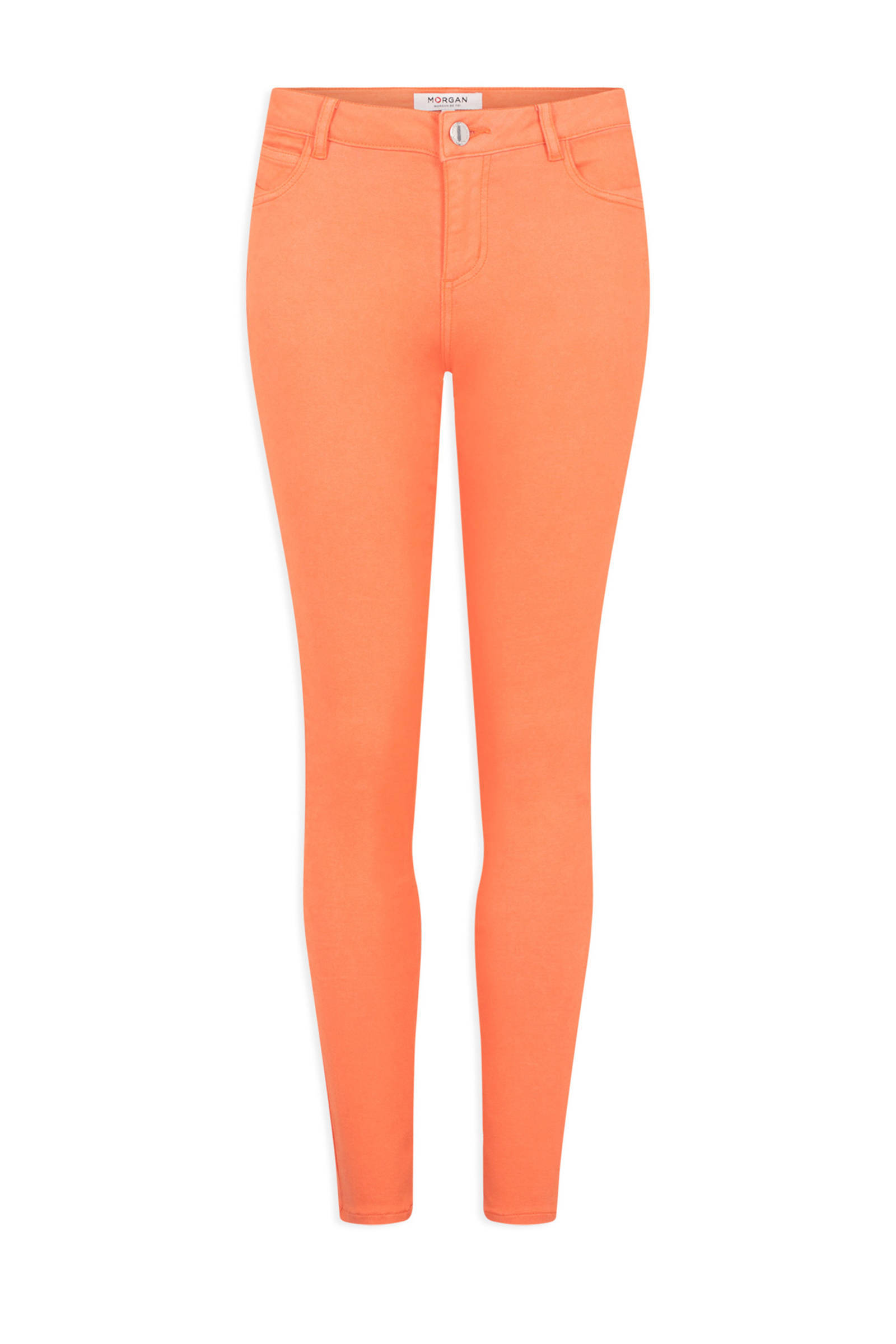 Morgan low waist skinny jeans oranje | wehkamp