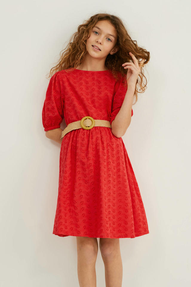 C&A jurk ceintuur rood wehkamp