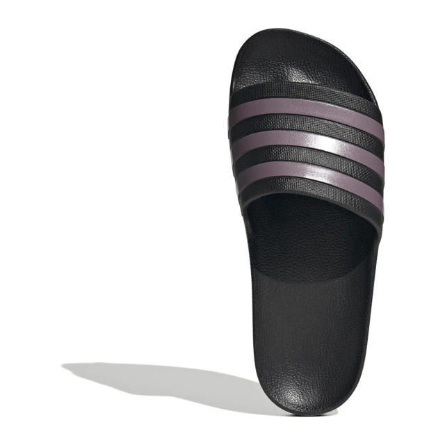 steenkool Foto opladen adidas Performance Adilette Aqua badslippers zwart/paars | wehkamp