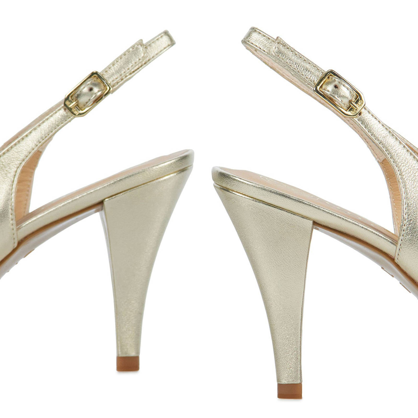 Unisa Temi leren slingback pumps goud | wehkamp