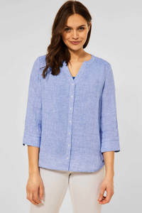 CECIL linnen blouse met plooien blauw