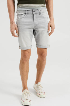 regular fit jeans short light grey denim