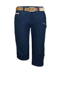 Donkerblauwe dames outdoor korte broek van katoen met regular fit en rits- en knoopsluiting