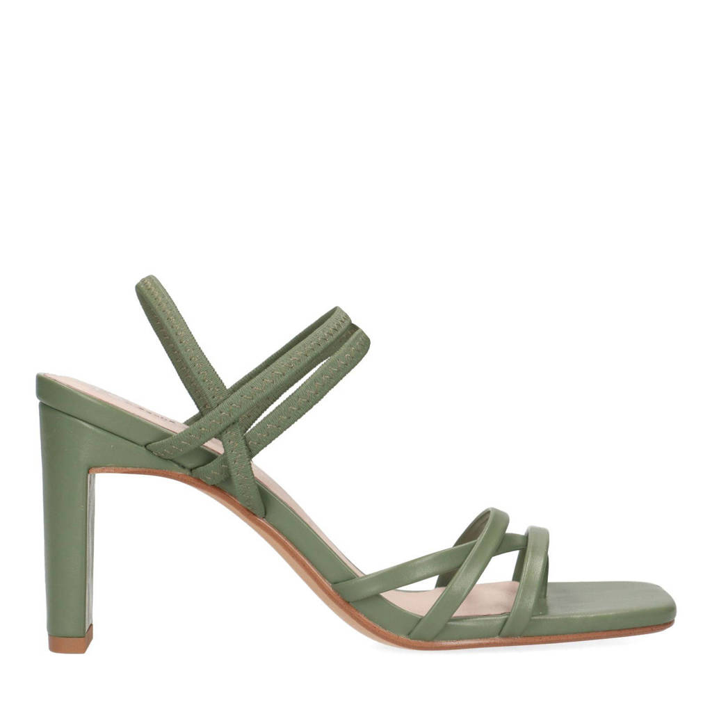 Groene dames Sacha sandalen van kunststof met hak(je) en elastische inzet
