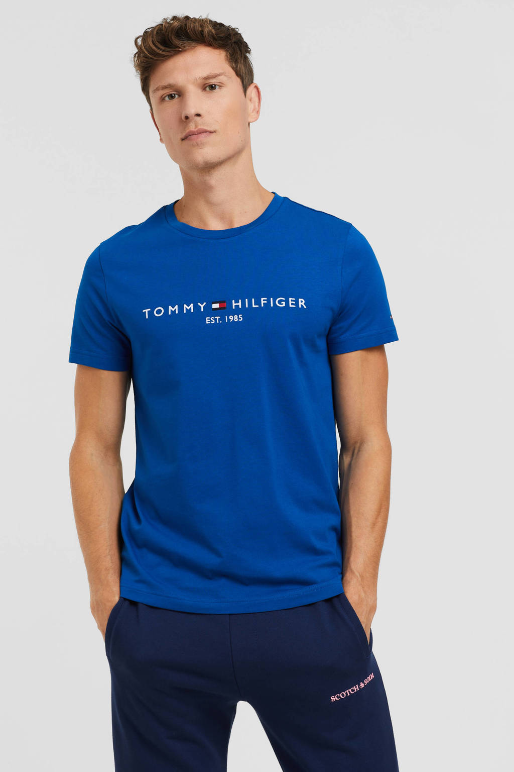 Tommy Hilfiger T-shirt van biologisch katoen greek isle blue