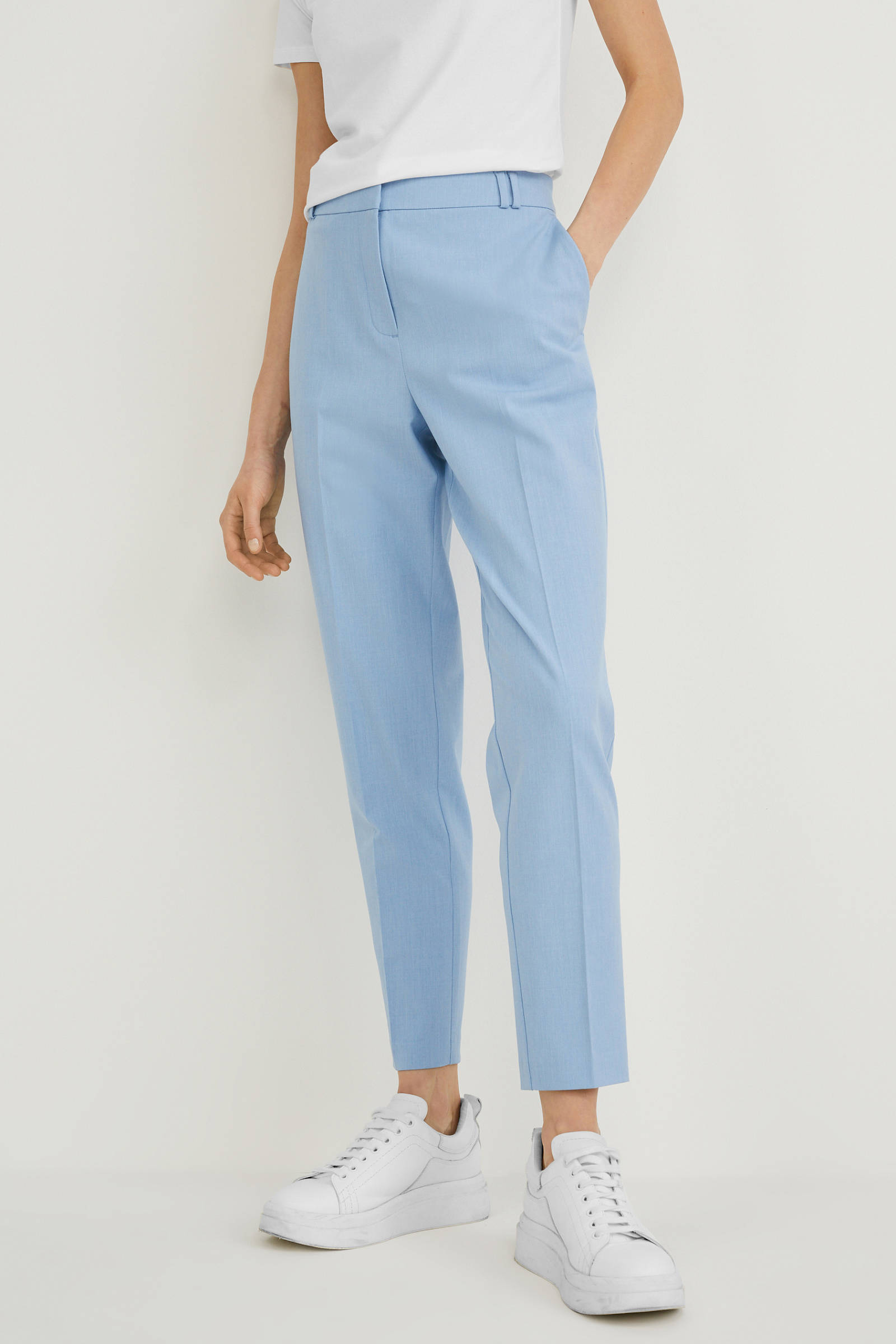 C\u0026A slim fit pantalon lichtblauw | wehkamp