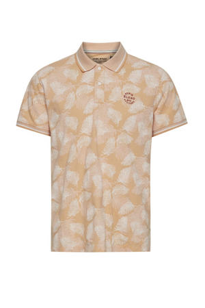 slim fit polo met all over print coral sands